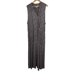Molly Isadora Women's Plus‎ Size 4X Maxi Dress Leaf Motif Surplice Neckline